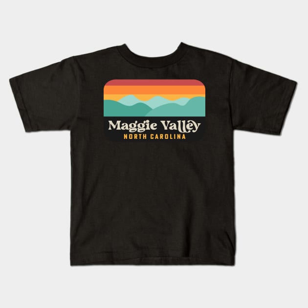 Maggie Valley North Carolina Mountain Town Vacation Kids T-Shirt by PodDesignShop